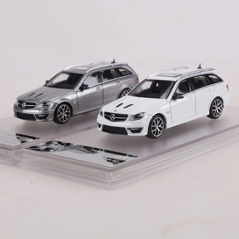 [In Stock] King Model 1/64 Diecast C63 AMG W204 Estate Wagon, Static Collectible Vehicle With Acrylic Display Case