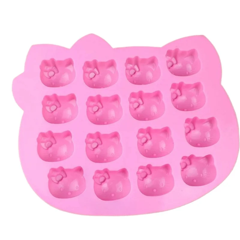 Kawaii Hello Kitty silicone mold cartoon DIY chocolate cookies y Ice Cube tray silicone mesh mold