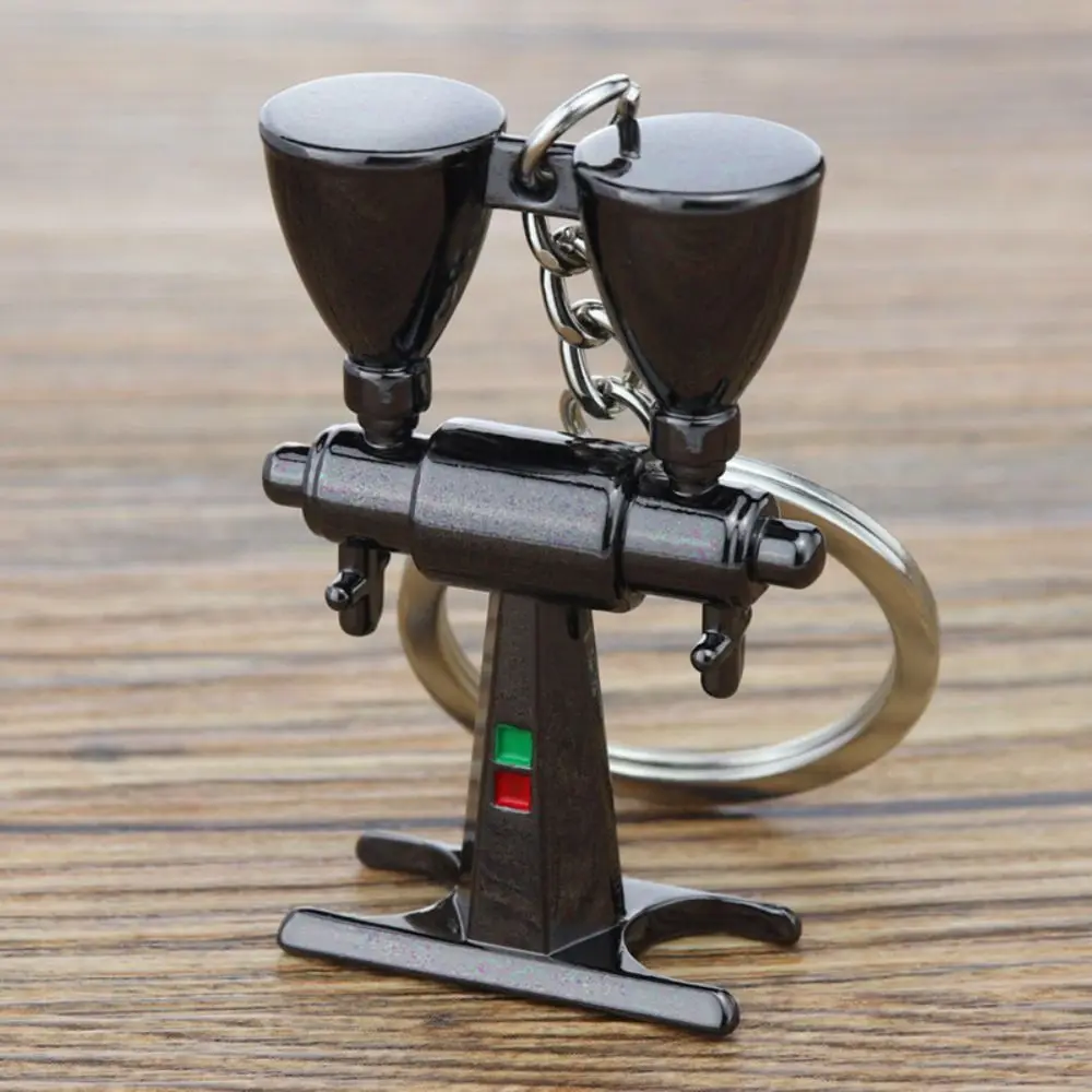 Metal 3D Creative Coffee Keychain Pitcher Cute Coffee Handle Keyring Creative Accessories Moka Pitcher Keyring