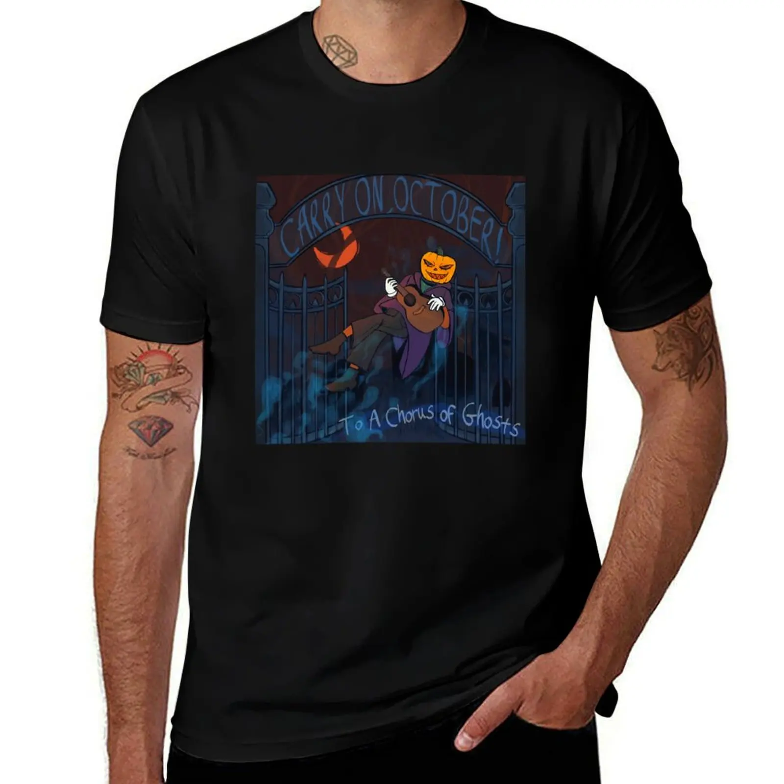 To a Chorus of Ghosts Cover T-Shirt Casual Loose Short Sleeve Tee for Men T-Shirt