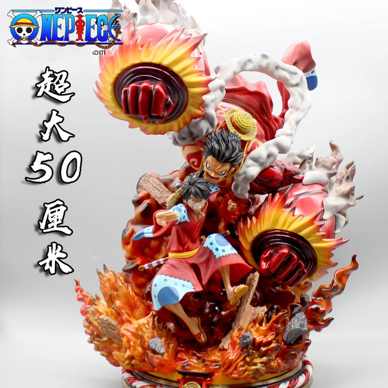 50cm One Piece GK Luffy Kimono Wano Country Anime Action Figure US Super Large Gear 4 Ape King Statue Model Toy Christmas Gift