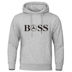 Pop Fashion Autumn New Fashion Simple Boss Letter Printed Elastic Top Pullover Loose Men's Hooded Sweatshirt Hip Hop Hoodie