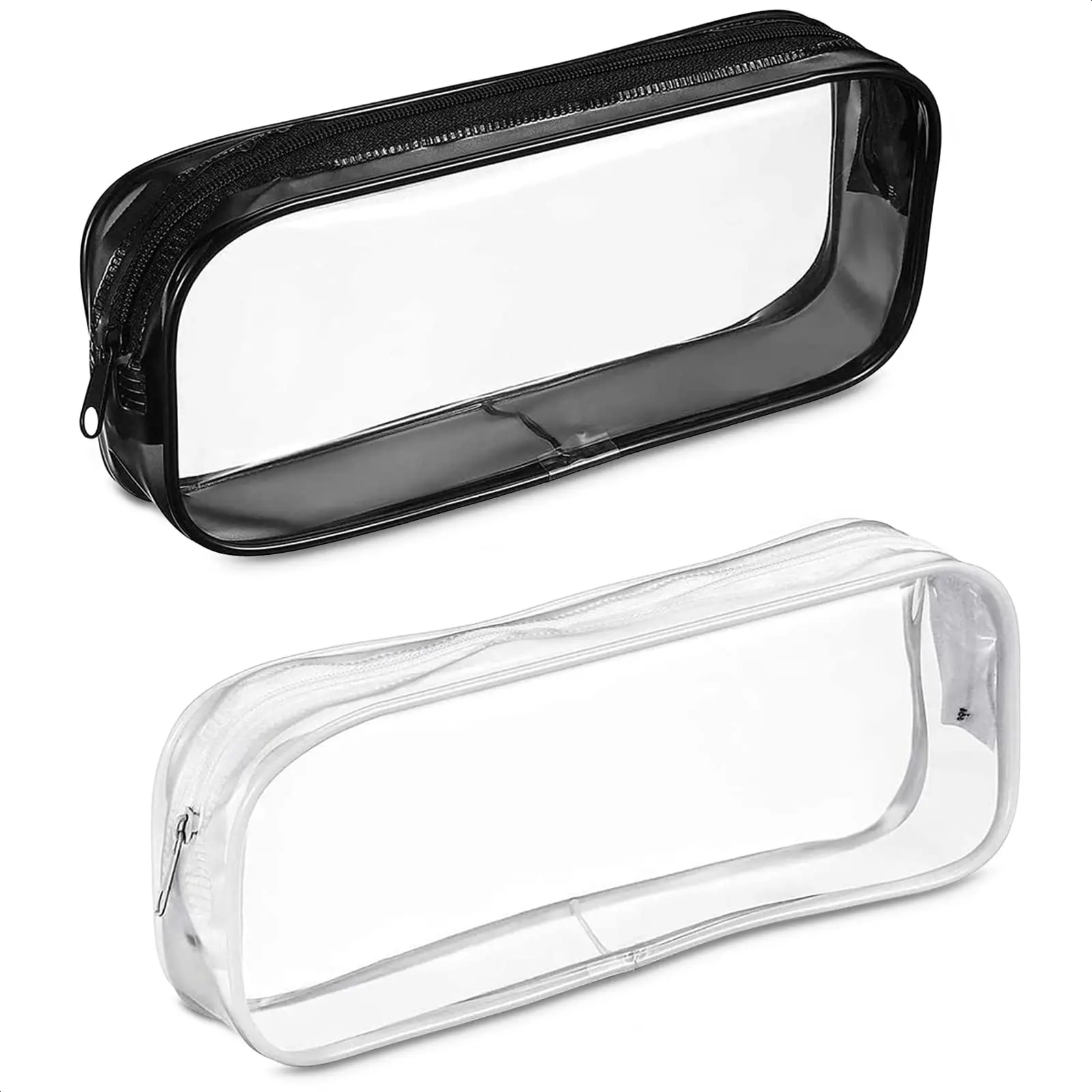 透明鉛筆ケース ジッパー シンプルなスタイル ペンポーチ 大容量ペンバッグ 学生用 学校&オフィス文具用品