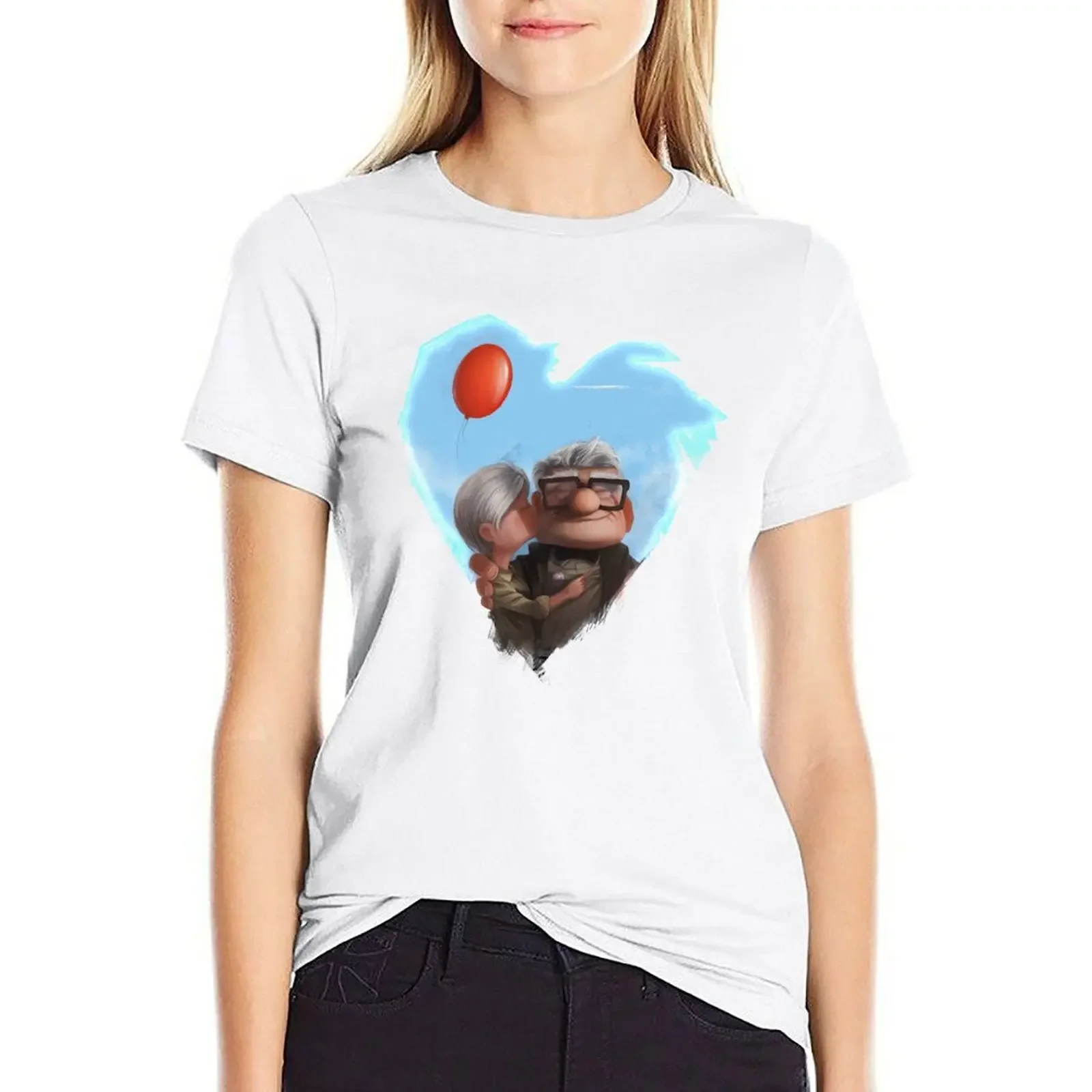 

Ellie and Carl Up movie T-shirt cute tops Blouse Aesthetic clothing oversized workout shirts for Women
