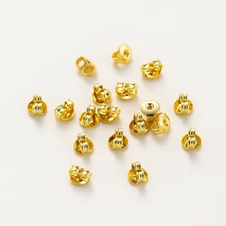 50pcs/lot 14k 18K Gold Earing Back Stoppers Earing Plug Studs Base Setting For DIY Fashion Jewelry Making Accessories Supplies
