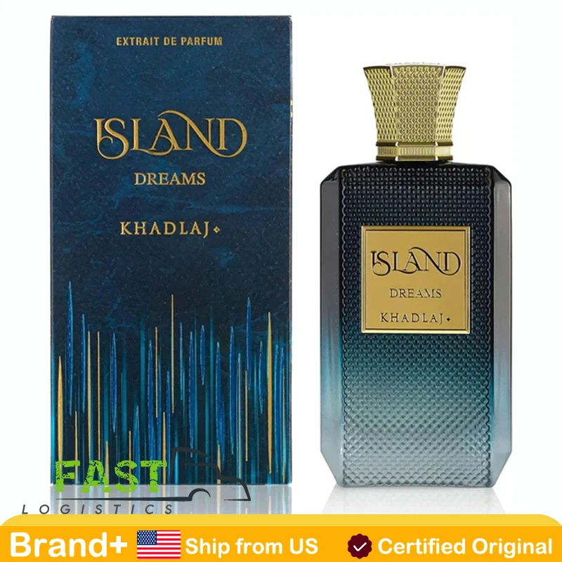 Khadlaj Island Dreams – Fruity, Floral, Woody, Musky – Extrait de Parfum Long-Lasting Fragrance for Unisex, 3.4 Ounce