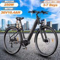 ONESPORT OT07 Electric Bike 250W Brand Motor 36V10.4Ah Lithium battery E-Bike 27.5Inch Tire City Travel 7 Speed Electric Bicycle