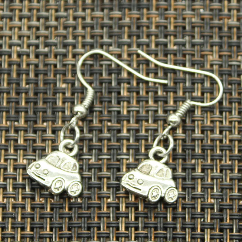 New Fashion Handmade Bike Bicycle School Bus Car Pendants Silver Color Earrings For Womens Style