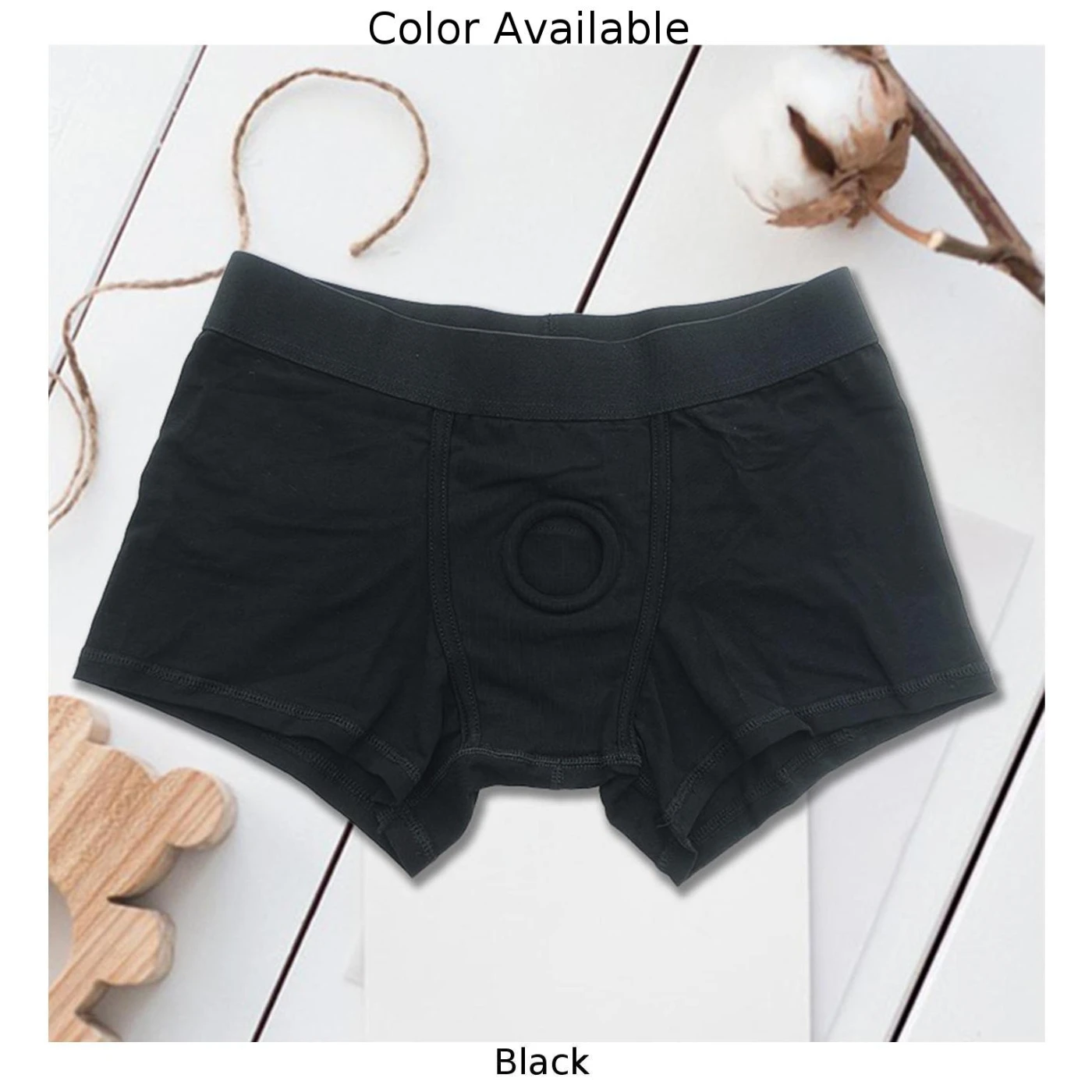 

New Men Smooth Cotton Underwear Lingerie Low Waist Open Front Hole Briefs Panties Erotic Hollow Home Casual Men's Shorts