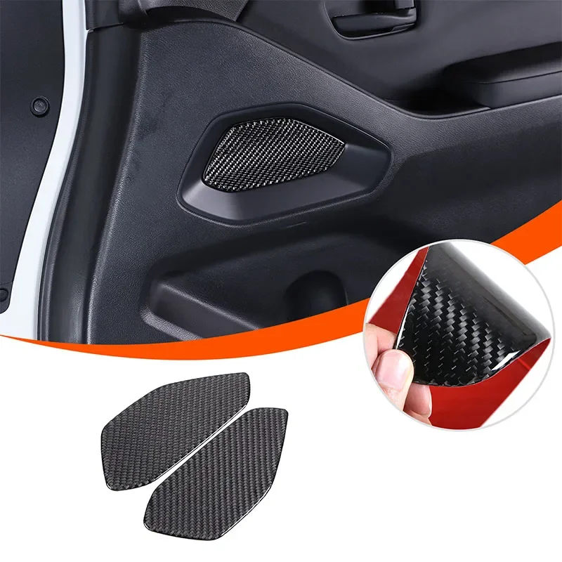 For Nissan Frontier 2024+ Car Inner Door Panel Corner Trim Sticker Soft Carbon Fiber Interior Accessories 2 Pcs