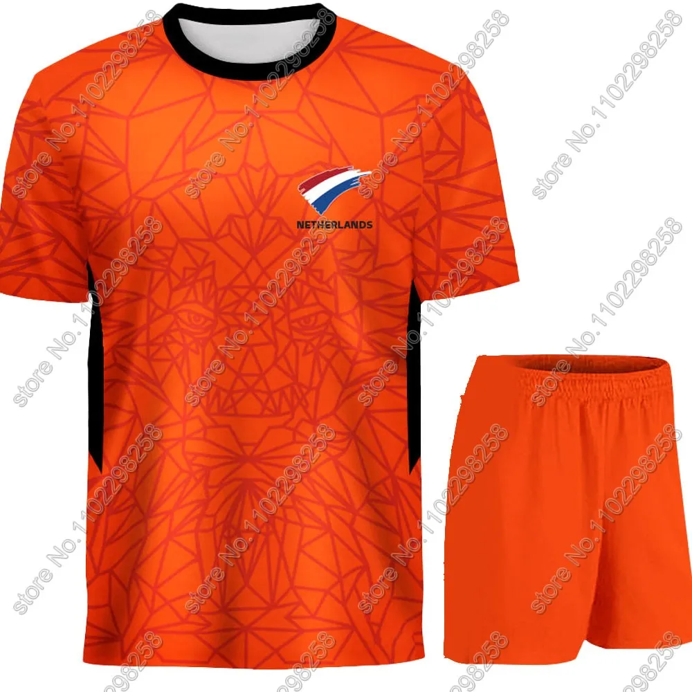 Maillot Holandia koszulka narodowa fani drużyny 2024 t-shirty holenderskie męskie spodenki odzież uliczna do biegania Casual strój treningowy ubrać