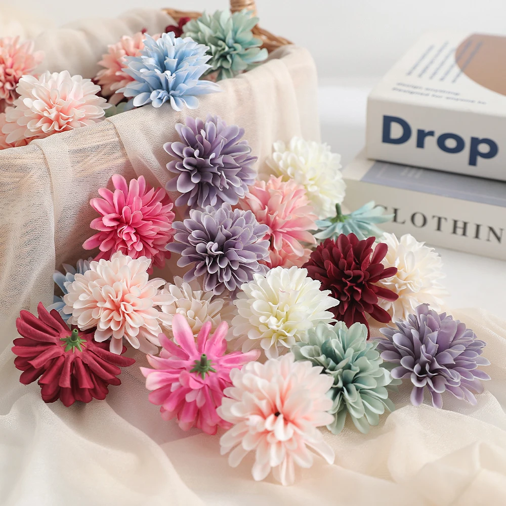 

5/10Pcs Artificial Embroidered Ball Flower Living Room Decor Party Wedding Garden Decor DIY Wreath Accessories Holding Flowers