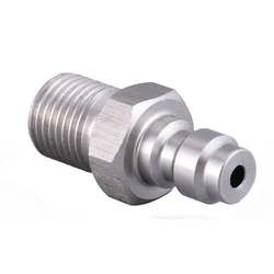 8mm Stainless Steel Male Fill Nipple One Way Foster Pneumatic Adapter Quick Connect With 1/8''BSP / 1/8''NPT / M10/ M8 Threads