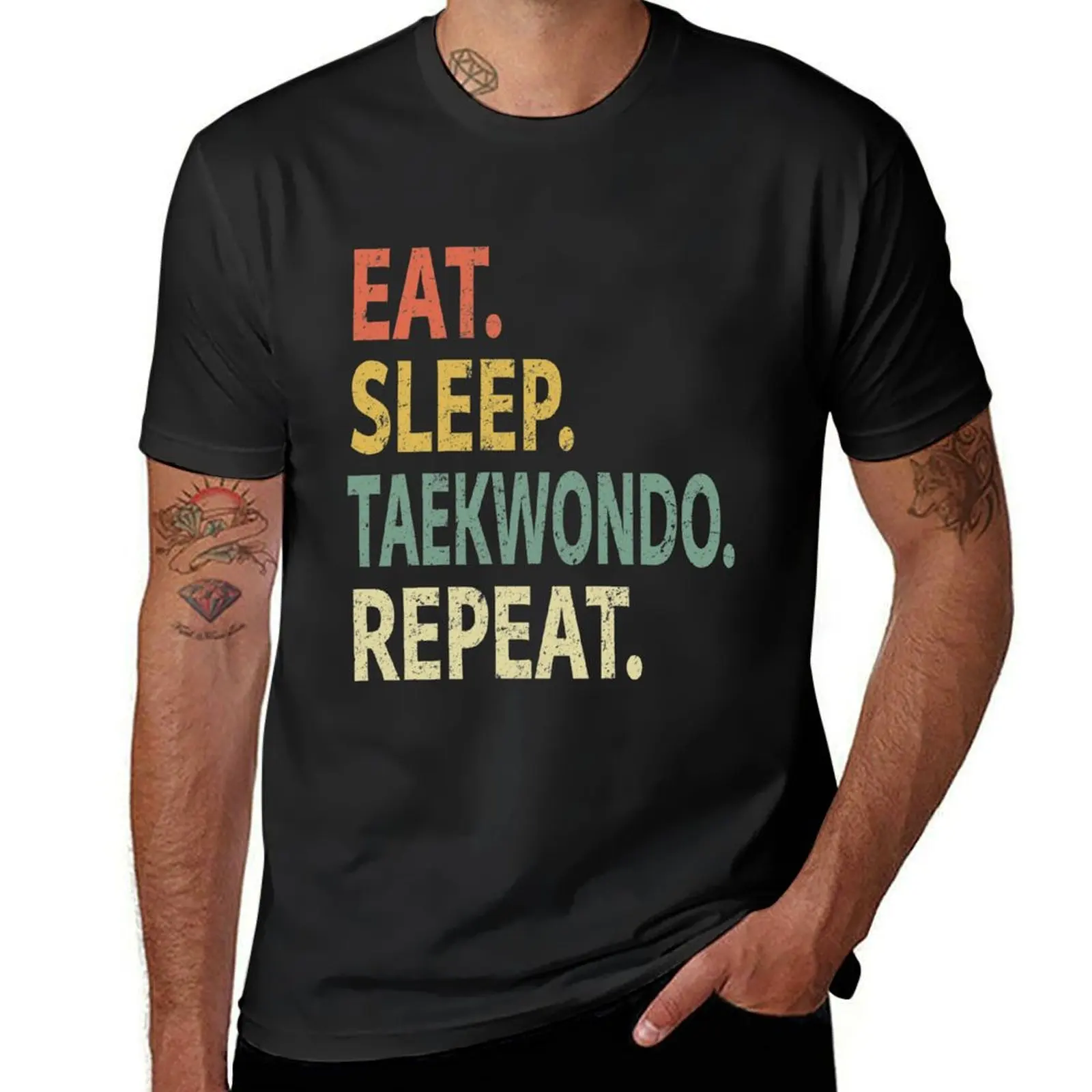 

Eat Sleep Taekwondo Repeat T-Shirt blanks quick drying plain t shirt for men