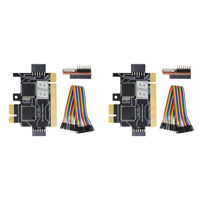 【Sleek Design】2X Analyzer LPC Debug Card PCI PCI-E Post Test Kit Motherboard Diagnostic Card J04
