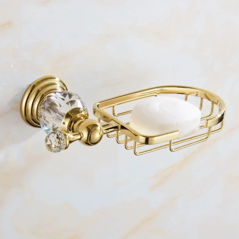 

Держатель для мыльницы с золотыми кристаллами и нержавеющей стали, корзина для мыла для ванной комнаты, современный дизайн, аксессуары для ванной комнаты