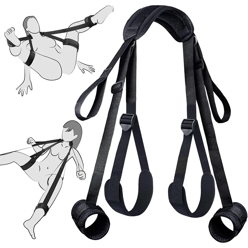 

Sexy Women Soft Strap Cuffs Adjustable Straps Set for Hand-Wrist-Ankle black belt legs women's and girls'belt body chains