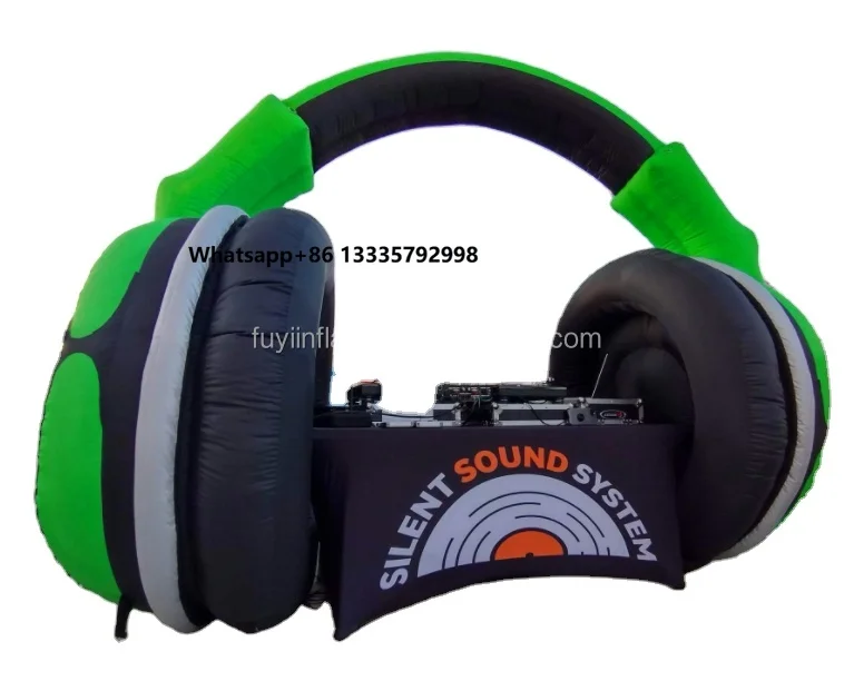 

Giant Outdoor DJ Booth Inflatable Earphone Headphone Balloon Model for Party Advertising Colorful Inflating Design