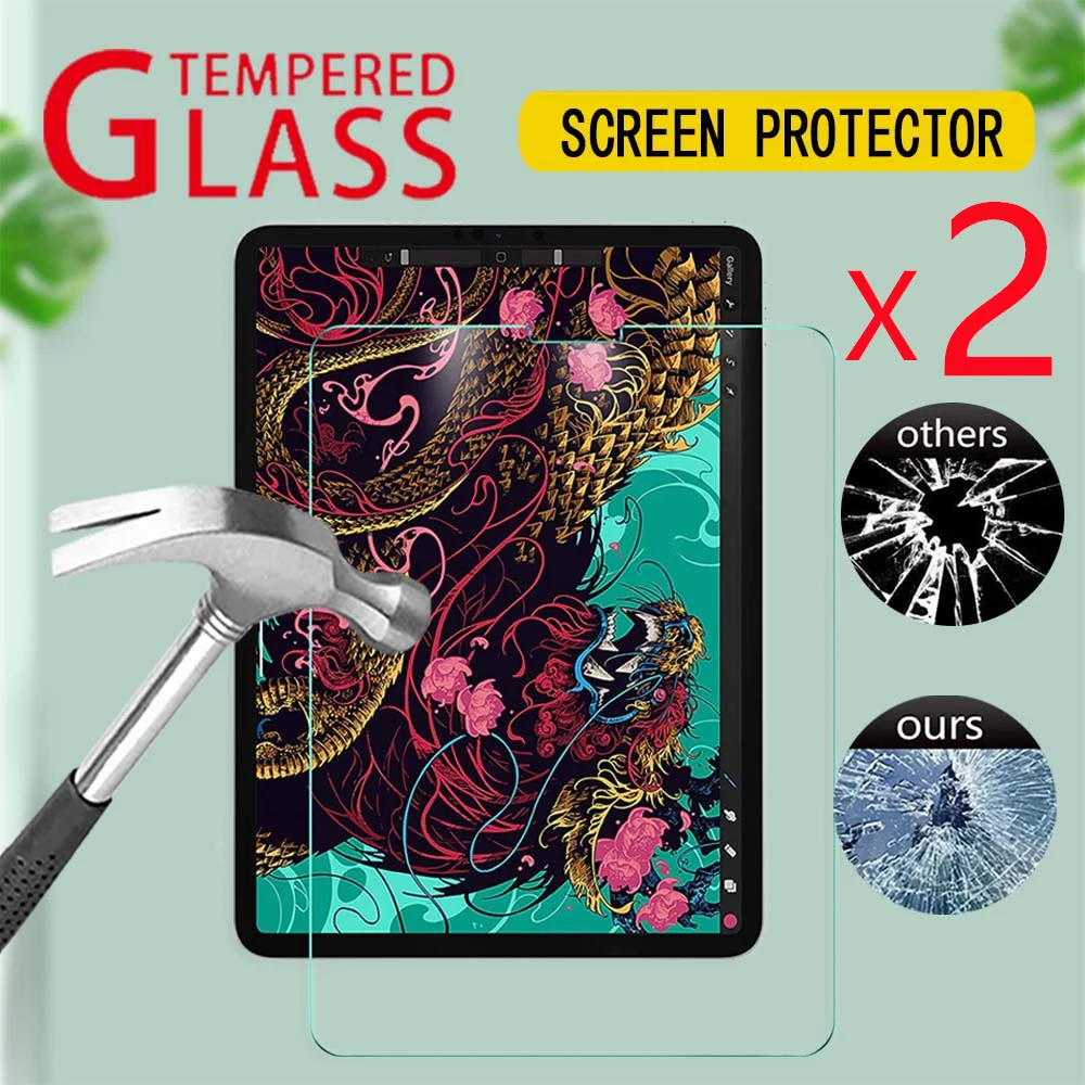 

2Pcs Tablet Screen Protectors for Apple IPad Air 4 2020 10.9 Inch Tempered Glass Film Glass Guard for Air 4rd Gen 10.9"