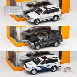 GCD 1:64 Land Cruiser LC100 White / Black / Police car LHD Diecast Model Car