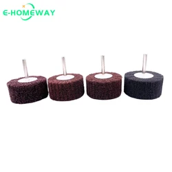 4Pcs Set Non-Woven Abrasive Buffing Wheel Drills - 120, 180, 320, 600 Grit Polishing Wheels for Metal, Wood, Plastic- 1/4