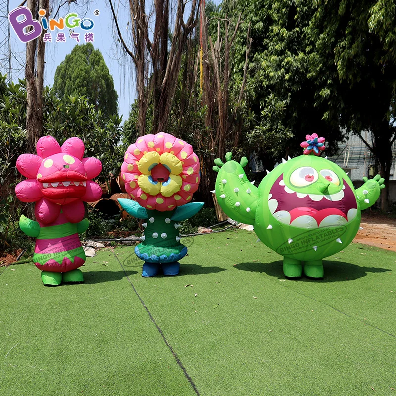 ADVERTISING Inflatable Cute Green Cactus Monster Model Decoration Individualized Displaying Toy 4mH