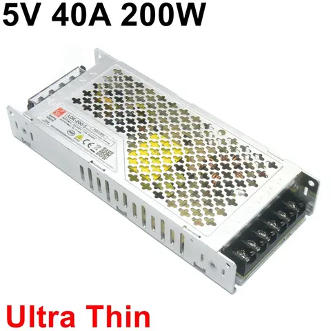 Switching Power Supply 5V 40A 200W Ultra Thin 3cm Thick Ultrathin Led Driver AC 220V Input to DC 5V For LED Display Strip Light