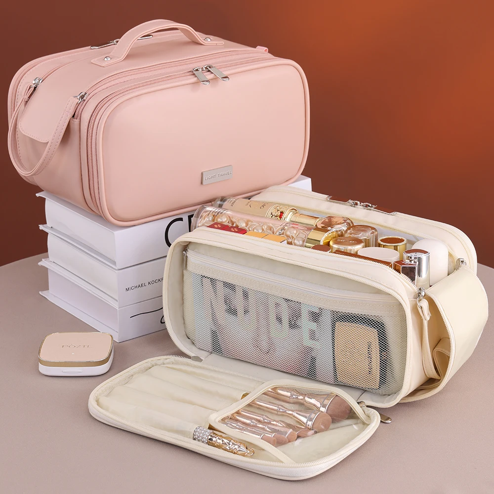 

Многофункциональная косметичка для женщин, сумка для мытья, высококачественная портативная двойная молния, дорожная кисточка для макияжа, сумка для хранения туалетных принадлежностей