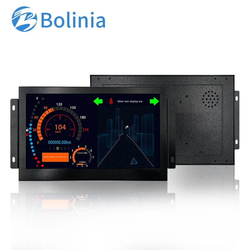 High Quality industrial 11.6 inch Rack-mounted LCD  with Hanging ear Resistive Touch screen metal case for industrial