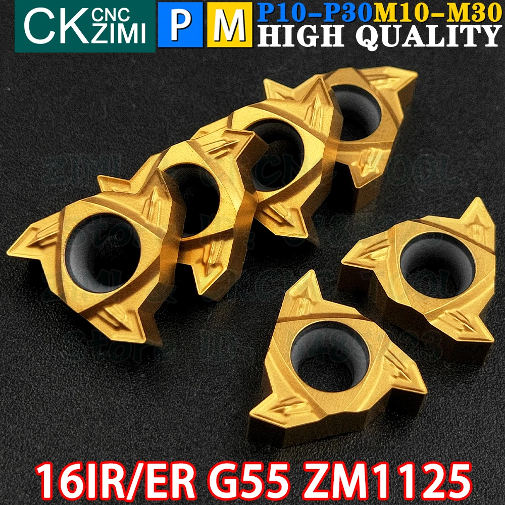 16ER G55 ZM1125 16IR G55 ZM1125 Carbide Insert Internal External Thread Threaded Insert Tool CNC Metal Lathe Turning Cutter Tool