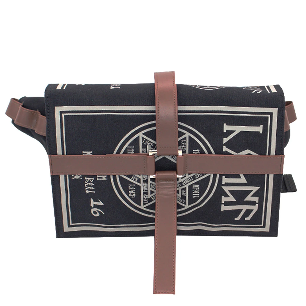 

Gothic Magical Spell Book Messenger Crossbody Bag Gift Cosplay Adjustable For Students