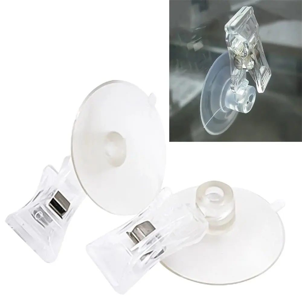 

Practical 2Pcs Clamping Door Window Car Ticket Clip Living Room Auto Fasteners Suction Cup Clip Sucker Clamp Fixing Clip