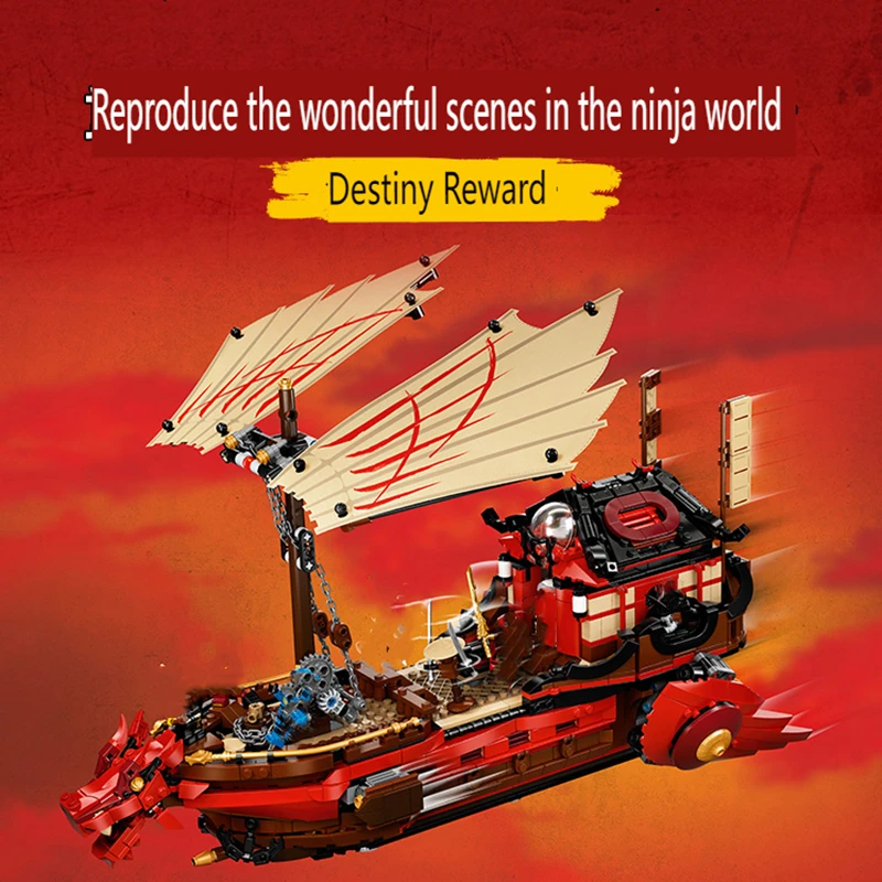 1781 pcs Destiny Bounty Ship Building Blocks Dragon Boat Monastery Bricks Toys For Boy Children Birthday Gifts Compatible 2024