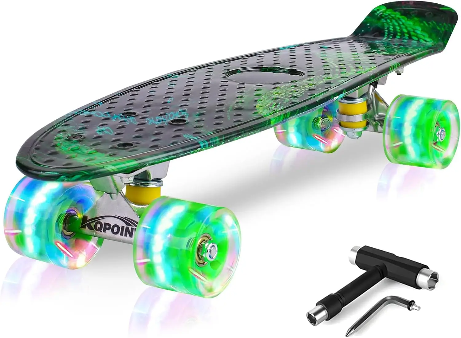 

22" Complete Skateboard with Flashing LED Wheels for Kids Teens Beginners, Ready to Ride Gift