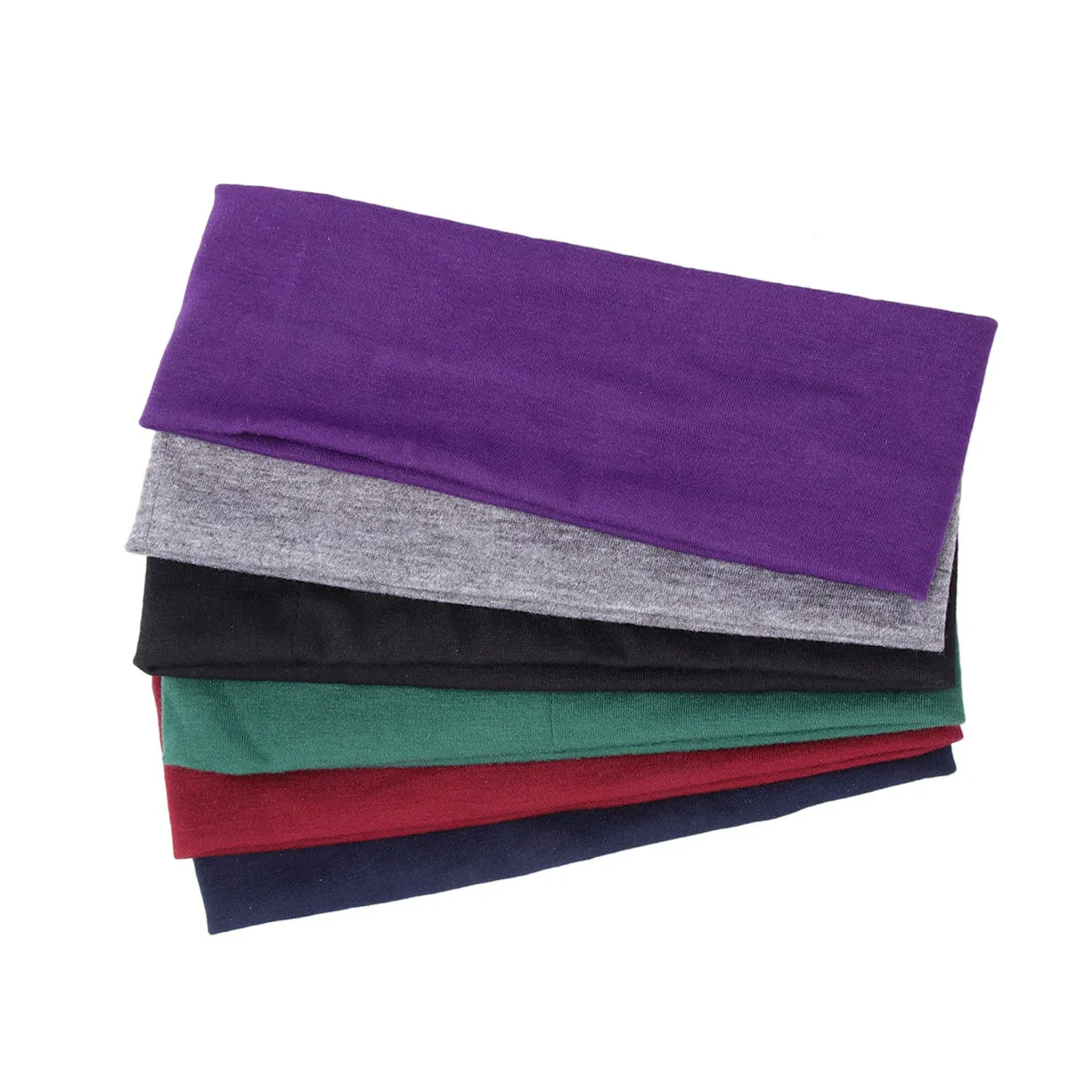 6-Piece Cotton Stretch Yoga Headbands for Women – Elastic Sports Headbands in Assorted Colors