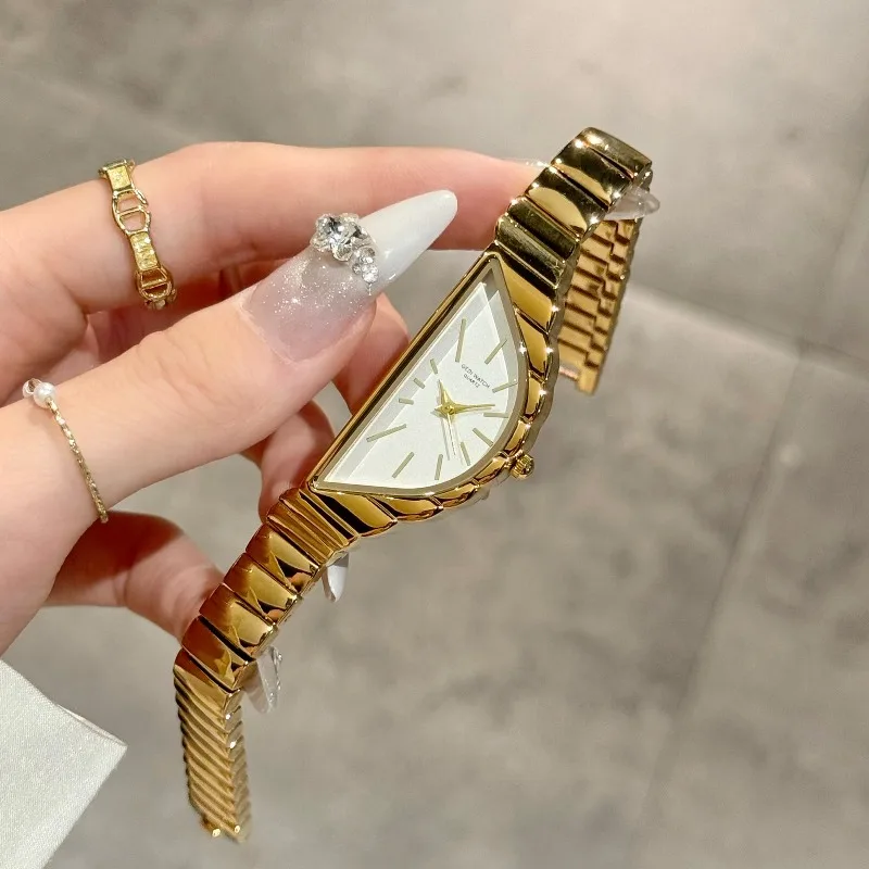 2025 Fashion Women's Watch Light Luxury Semi-circular Irregular Design Light Luxury Niche High-end Women's Quartz Watch