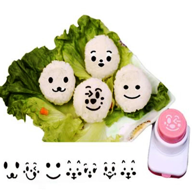 Sushi Tools Cartoon Rice Ball Molds DIY Smiling Face Shape Maker Mould Seaweed Cutter Kitchen Bento Decoration