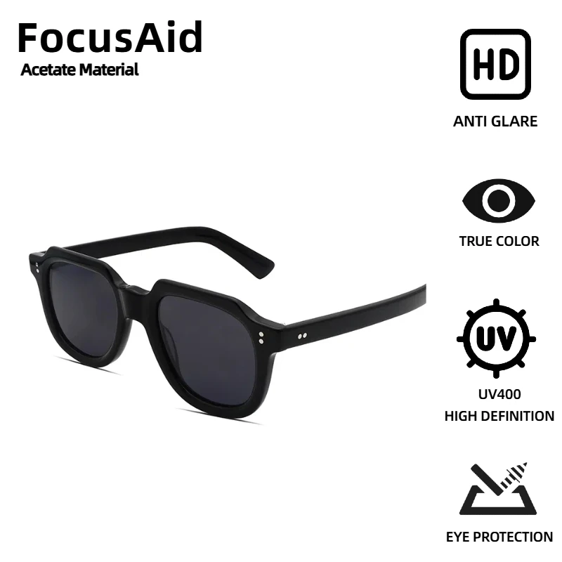 

FcousAid 2025 новые классические солнцезащитные очки в стиле ретро с заклепками, унисекс, модные и универсальные солнцезащитные очки высокого качества из ацетата UV400