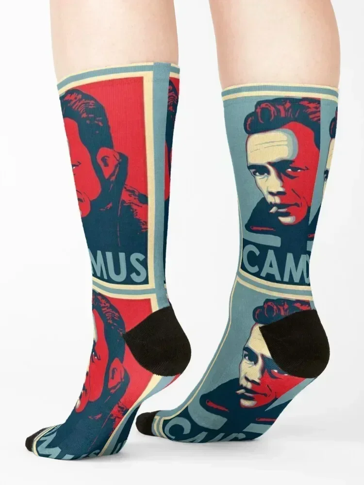 ALBERT CAMUS Socks cartoon cotton Rugby New year's Male Socks Women's