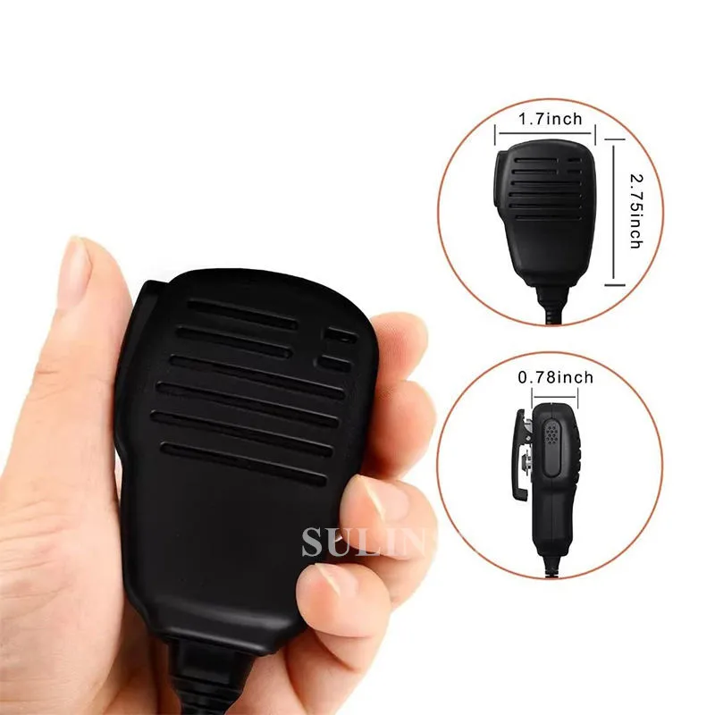 Walkie Talkie Speaker Mic 2 Pin K Type Handheld Two Way Radios Shoulder Lapel Mic Microphone with Cable