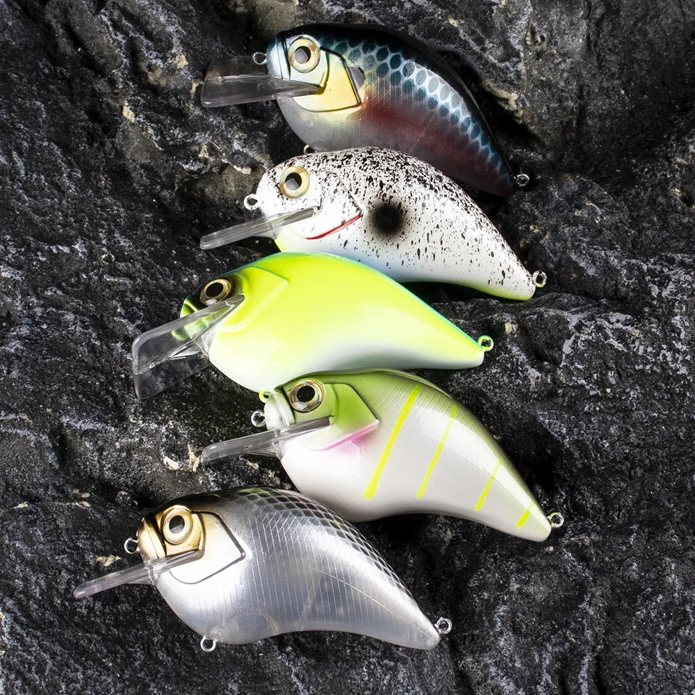 AYWFISH Large Floating Hard Bait Fat Body Shallow Crank Rattle Artificial Bait Fishing Lures Square Bill Crankbait Wobblers