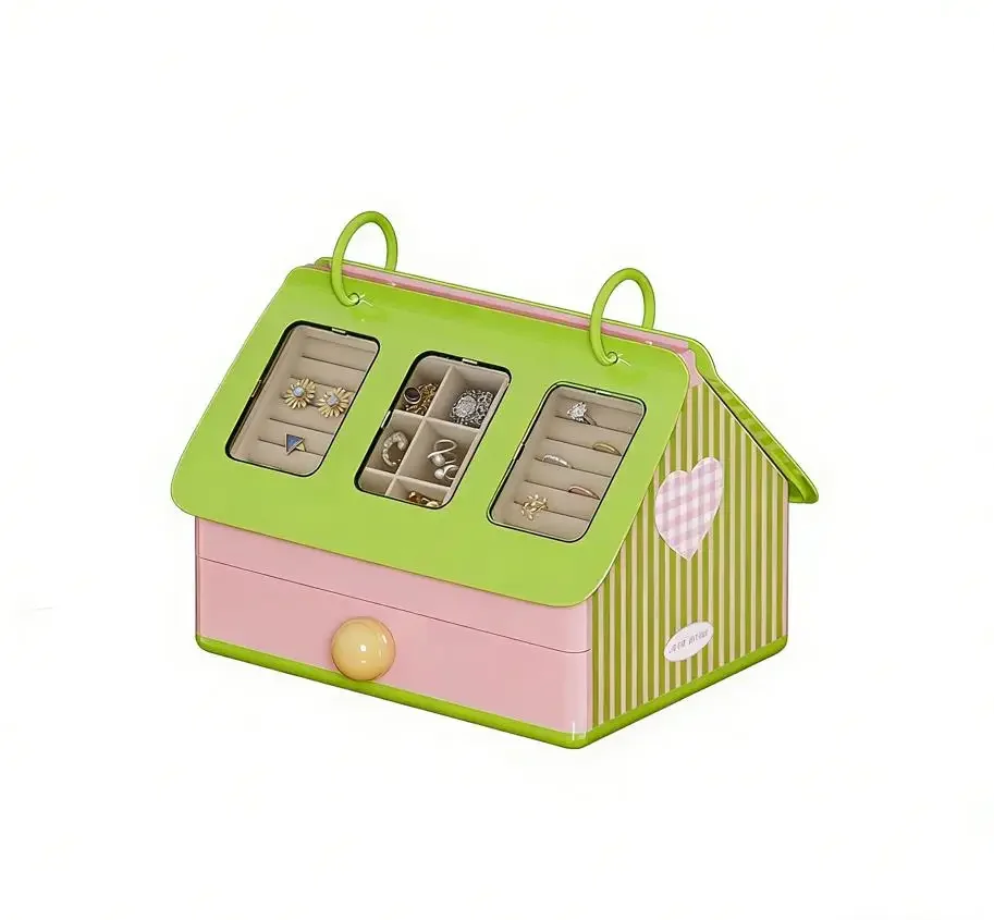 

Drawer Style Velvet Jewelry Box for Earrings Necklaces Cream White 9.84 x 8.46 x 8.07 in Organized Storage with Soft Lining