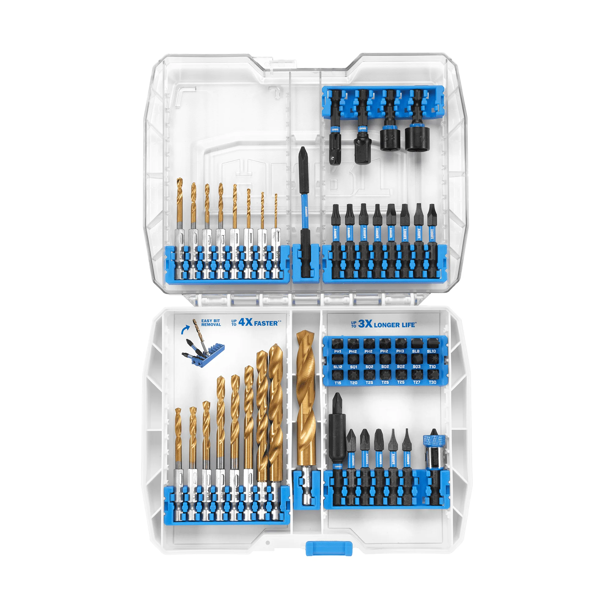 60-Piece Impact Drill & Drive Bit Set with Modular Case Precision milled tip minimizes stripping of ·fasteners