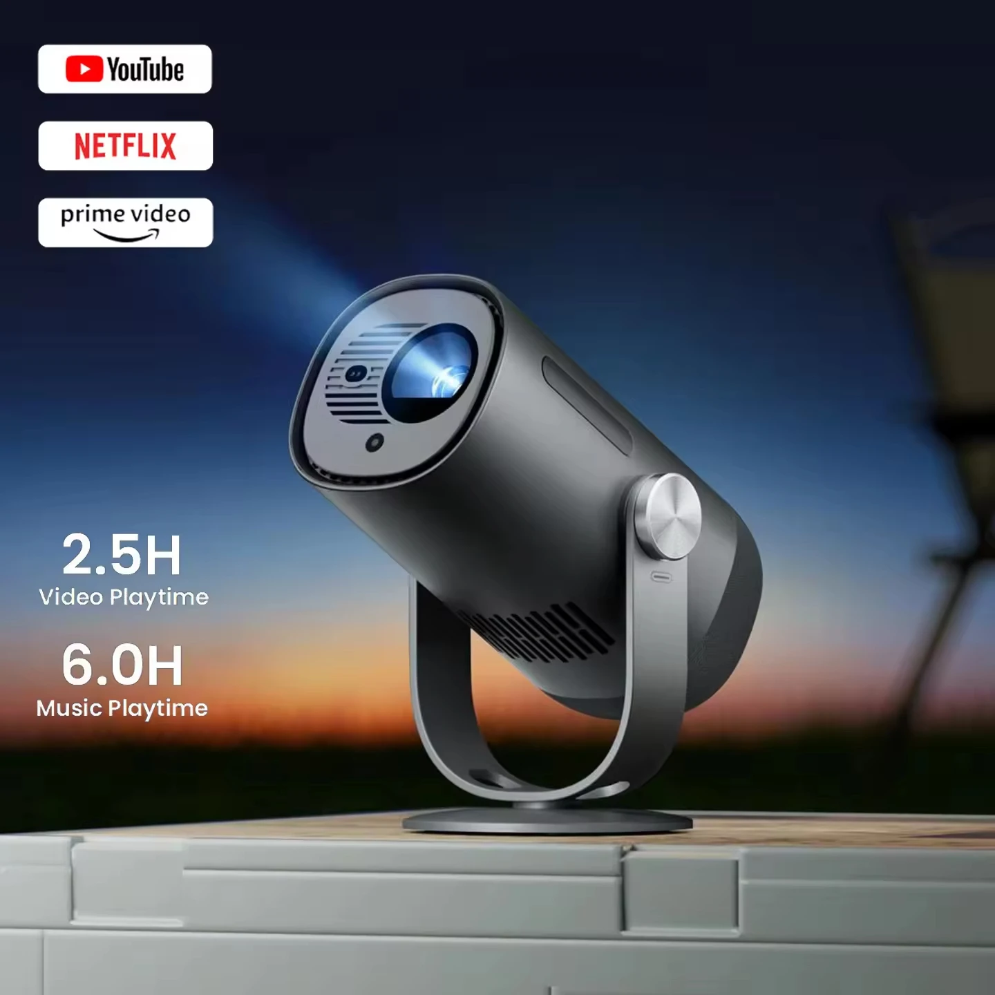 Full HD 1080P 1920*1080 Mini Proyector portátil Lámpara LED 2G RAM Proyector de bolsillo inteligente para exteriores