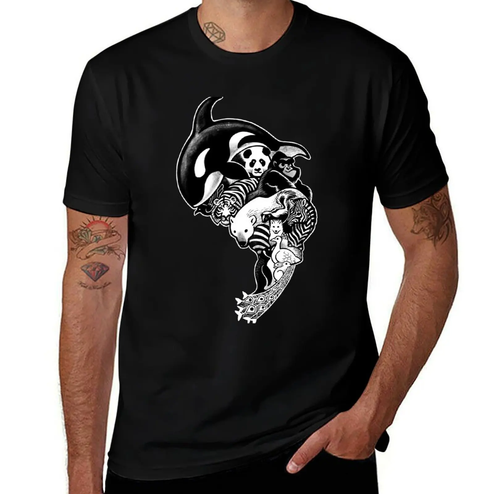 

Monochromanimal (black) T-Shirt Louboutins anime figures blacks compression shirt men