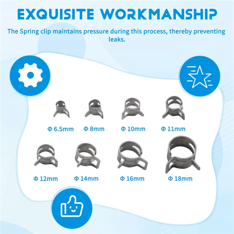 AT02-160 قطعة طقم مشبك خرطوم مع مفك براغي: اختيار قطر 6.5 مم إلى 18 مم قابل للتعديل