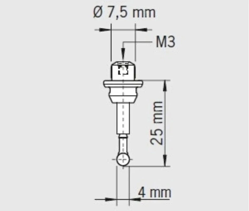 3D Sensor 80.362.00 Touch Probe StylusM3 4mm Ruby Ball Ceramic stem CNC Cmm Machine 1Pc