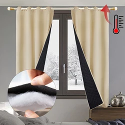 1Panel, Winter Cold-Proof Thickeneded Cotton Insulation Curtains, Winter Quilted Warm and Windproof Curtains, Modern Simple Bedroom and Living Room Windows, Punched Curtains