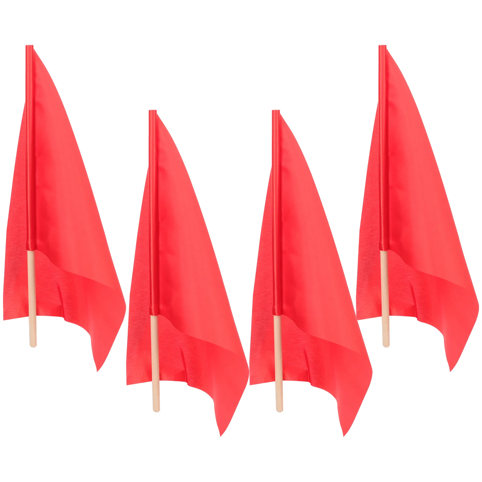 4 Pcs Referee Flag Competition Signal Flags Emblems Hand Conducting Color Protection Handheld Match Soccer