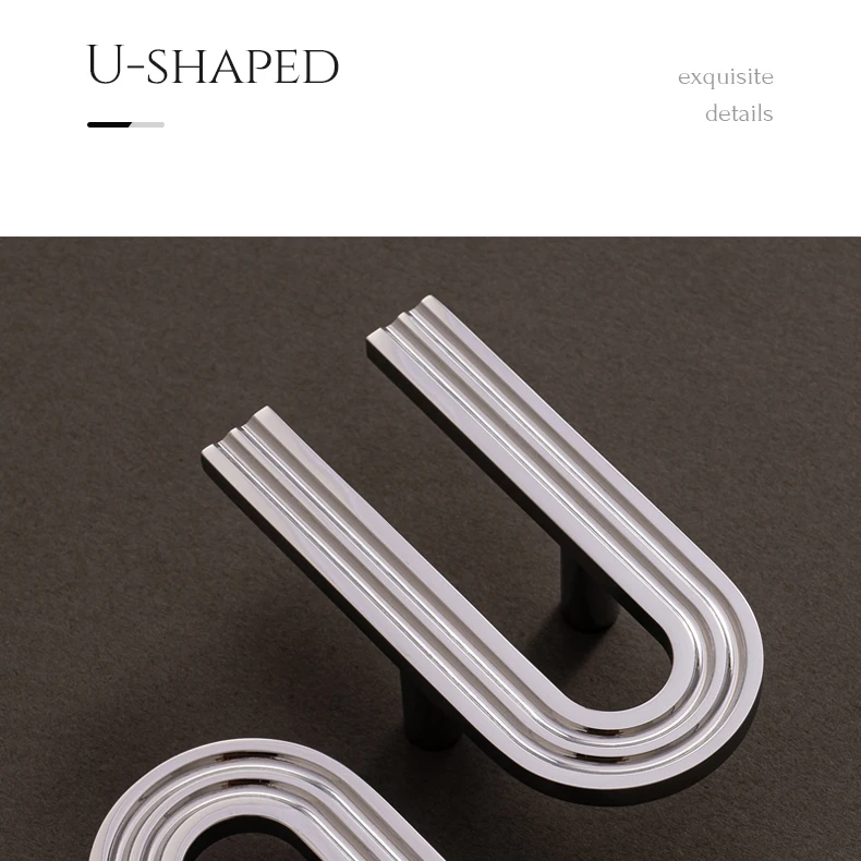 Chrome finished solid brass cabinet handle — supplier illustration 20